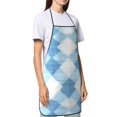 thumbnail image 5 of Anti-Fouling Belt Pocket Elasticated Apron - Non-Slippery Non-Fading Non-Shrinking Non-Crinkly Water-Repellent Argyle Plaid Lightskyblue_1, 5 of 8
