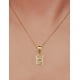 thumbnail image 3 of Collar con dije de oro laminado letra brillos E, 3 of 6