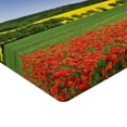 thumbnail image 2 of Ambesonne Colorful Fitted Sheet, Poppy Field Landscape, Twin Size, Multicolor, 2 of 3