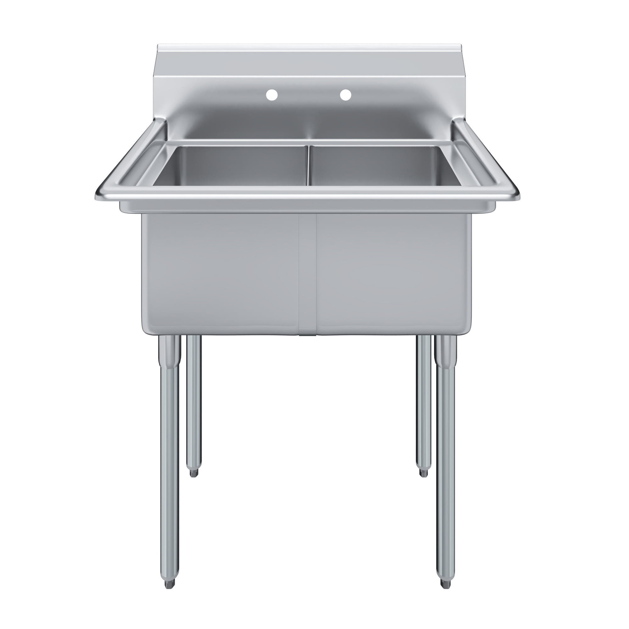 AmGood 22 in. x 34 in. Stainless Steel Two Compartment Sink with 14 in. x 16 in. x 11 in. Bowls