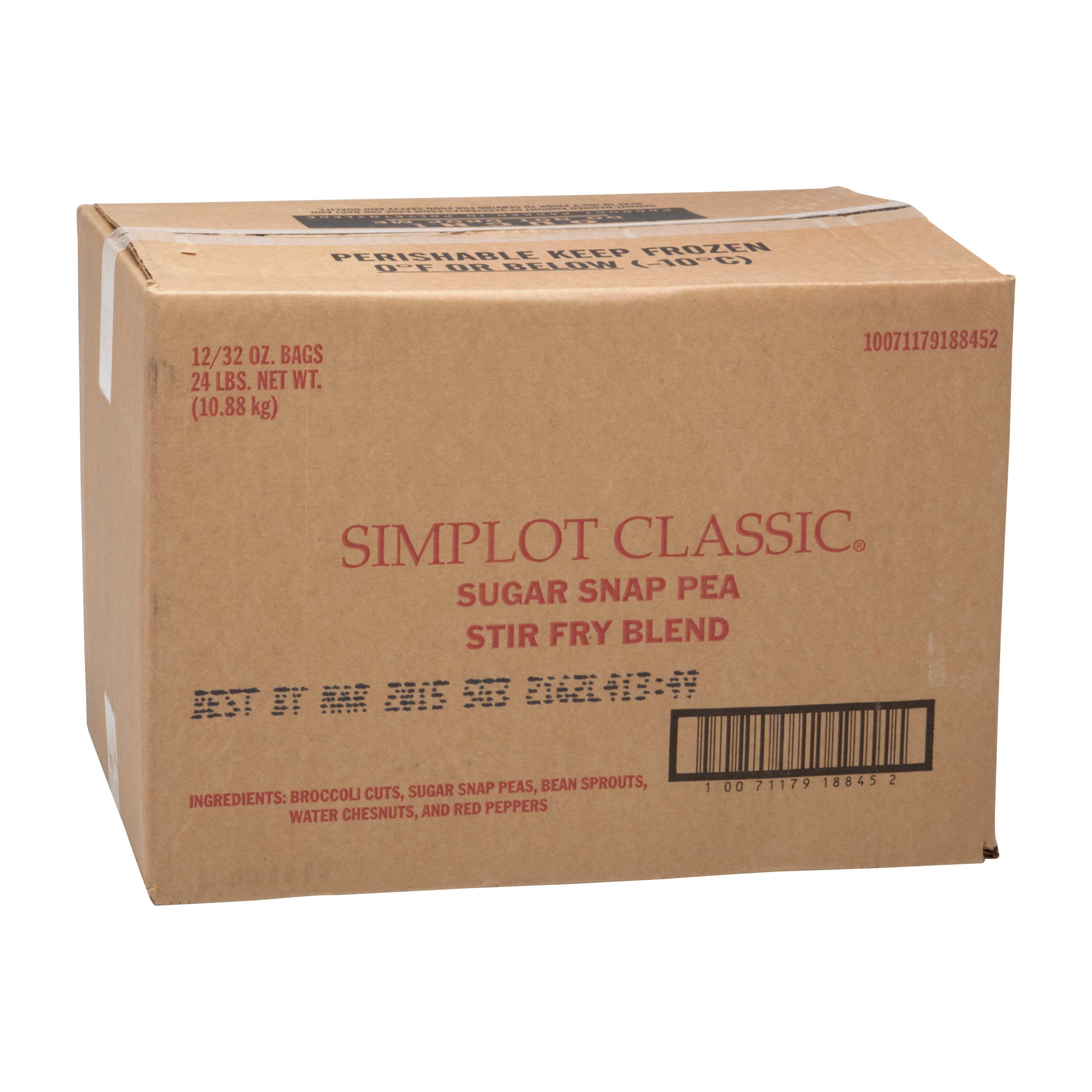 Simplot Sugar Snap Pea Stir Fry - 32 oz. package, 12 packages per case