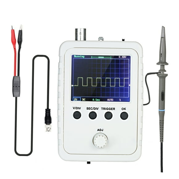 Riwcyla Trousse d'Oscilloscope Numérique TFT de 2,4 Po avec et BNC, Sonde à Câble à Pince (Machine Assemblée Finie), Parfait pour une Utilisation Quotidienne, les Activités de Plein Air, les Voyages et les occasions Décontractées