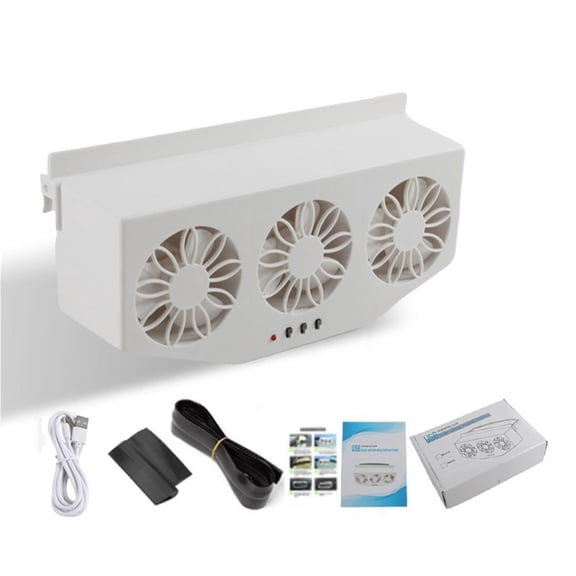 Car Solar Powered Window Exhaust Fan, Air Purifier, Solar Power Air Vent Radiator Fan for Backseat or Frontseat, Vehicle Ventilation Fan