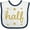White and Navy, variant on Inktastic Half Birthday 1/2 Photo Boys or Girls Baby Bib