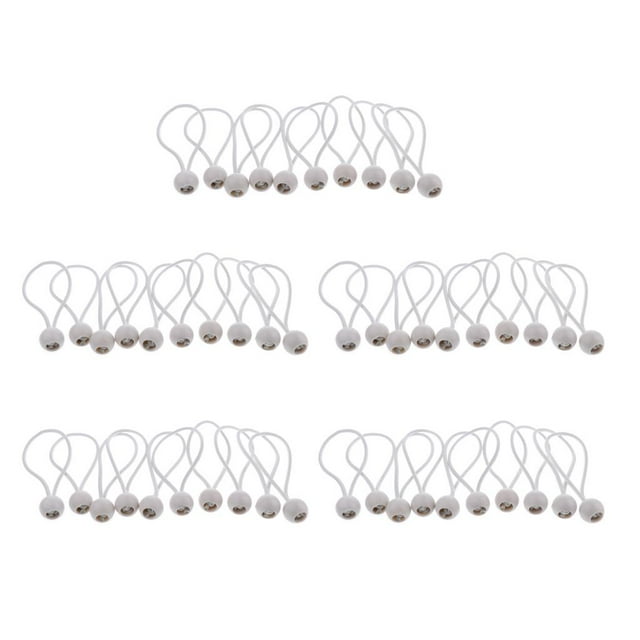 50 Uds. De cuerdas elásticas, cuerdas elásticas, correas de fuertes, accesorio para blanco shamjiam Elastic Ball Bungee Rope