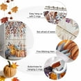 thumbnail image 5 of Shower Curtain 36"W x 72"L Fall Leaves Thanksgiving Pumpkins Wood Grain Fabric Shower Curtains Set with Hooks Water Repellent Bathroom Curtains Machine Washable Bathroom Accessories, 5 of 6