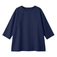 thumbnail image 5 of Craaazy Womens Solid Color Crewneck Cotton Long Sleeve Tops with Back Keyhole Cutout for Summer Daily Wear Gift, 5 of 8