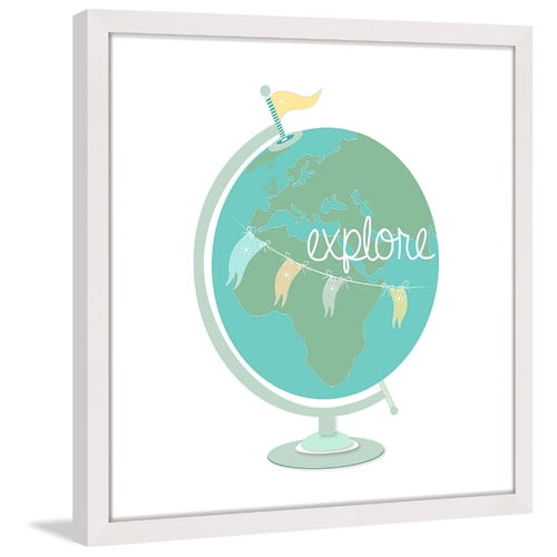 Marmont Hill "Explore Globe" by Karen Zukowski Framed Painting Print