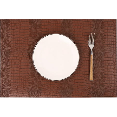 

Leather Placemats PU Table Mats Set of 4 Waterproof Stain Resistant Heat Resistant Non-Slip Easy to Clean for Kitchen Dining Table Conference Table