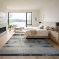 thumbnail image 3 of ODIKA Striped Boho Distressed Ticking Lines Border Doormat Farmhouse Low Profile Flatwoven for Great Room, Indoor Open Concept, Large Living, 3 of 7