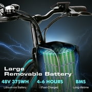 Vivi Electric Bike 26 City Commuter Electric Bike 48V 500W Step-Through Electric Bike 19.8MPH Electric Cruiser Bike Beach Bike with Cruise Control, UL2849 Certified