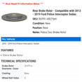 thumbnail image 2 of Rear Brake Rotor - Compatible with 2013 - 2019 Ford Police Interceptor Sedan 2014 2015 2016 2017 2018, 2 of 2