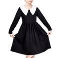 thumbnail image 1 of Girls Dress Black White Collar Daily School Uniform Cozy Cotton 7 Years, 1 of 8