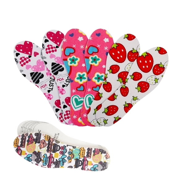 Kids Shoe Inserts  Breathable Soft Shoe Filler  for Kids 4pairs  (Can Be Cut Size 26-36)