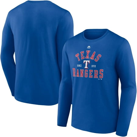 Men's Majestic Royal Texas Rangers High Praise Long Sleeve T-Shirt