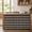 Charcoal, Oatmeal, variant on Black Striped Sink Skirt for Bathroom, Self-Adhesive Under Sink Curtain, Farmhouse Country Minimalist Brown Stripes Hide Pipes & Storage Fabric Cabinet Skirt Cover for Kitchen Laundry 32"x55"
