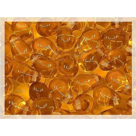 U8MO 50 Czech Glass Teardrop Beads Amber Orange Jewelry Supplies 9mm Set