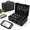 Black with Mirror, variant on Black Sliding Trays Professional Barber Tool Travel Case Organizer