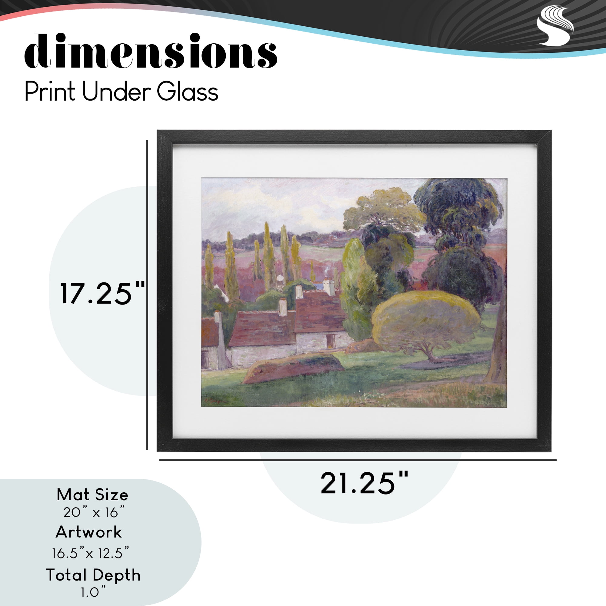 Stupell Industries A Farm In Brittany Gauguin Black Framed Print Under Glass, design by Stellar Design Studio