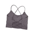 thumbnail image 4 of SHTXOZHI Womens Cropped Tank Tops Scoop Neck Ribbed Fitted Tees Spaghetti Strap Casual Basic Shirts with Built in Bra, 4 of 6