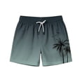 thumbnail image 1 of Zpanxa Kids Shorts Polyester Spandex Print Pattern with Drawstring Elastic Waistband Casual Swim Trunks 8-9 Years, 1 of 7