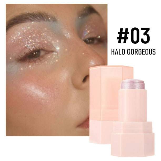 Xihbxyly Iluminador En Barra con Brillo, 6 Colores En Gel, Potenciador de Luminosidad de Larga Duración, Tubo Automático de Fácil Aplicación, Crea Un Brillo Suave, Herramienta de Maquillaje Versátil,
