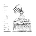 thumbnail image 2 of Rhodium Plated 925 Sterling Silver 3D Vatican Rome Charm, 2 of 5