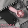 thumbnail image 3 of Ventilador portátil de mano con batería recargable, mini ventilador USB eléctrico de viaje personal, pequeño, práctico y potente, esencial para vacaciones para niños, hombres y mujeres (rosa), 3 of 5