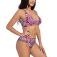 thumbnail image 2 of Wukai Colorful Cute French Bulldog Women's Bikini Set Two Piece,wimsuit High Waisted V Neck Twist Front Adjustable Spaghetti Straps Bathing Suit-Medium, 2 of 7