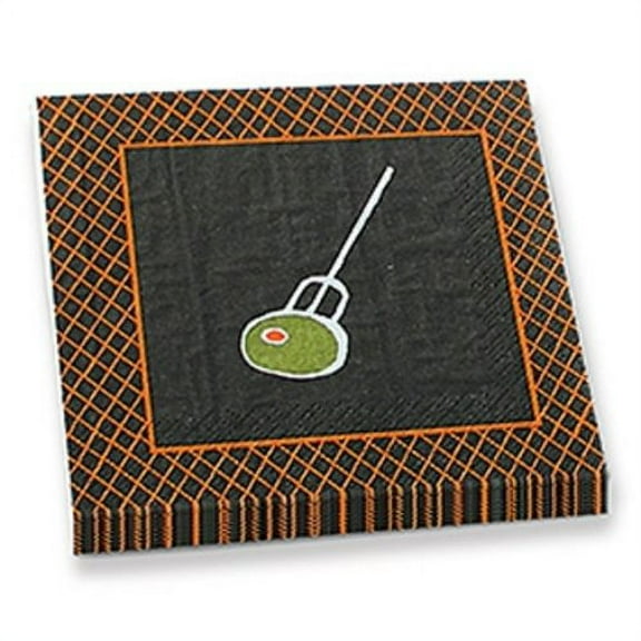 "Bewitched" Olive Motif Cocktail Party Napkins, Pack of 20