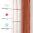 thumbnail image 3 of THD Serenity Sheer Voile Window Treatment Rod Pocket Curtain Panels - Curtains for Living Room - Set of 2 (Rust, 54 W x 84 L), 3 of 6