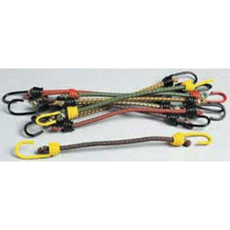 KEEPER 06037-10 Bungee Cord,Hook,36 In.L,PK 10
