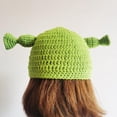 thumbnail image 2 of Gorro para disfraz de Shrek, tejido en verde, divertido, unisex, para mayores de 16 años, 2 of 5