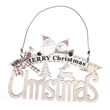 

Veki Christmas Decorations Pendant Wooden Hanging Letters Color Layout Window Scene Home Decor Hanging Crystals for Centerpieces