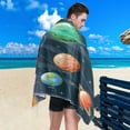 thumbnail image 4 of Dreamtimes Solar System Beach Towel Lightweight Compact Oversized Travel Towels Super Absorbent Quick Dry Towel for Swimming Camping Holiday, 4 of 7