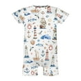 thumbnail image 4 of Sailing Adventures Nautical Ocean Infant Romper One Piece for Baby Girl Boat Anchor Lighthouse Sea Life Onesie Short Sleeve Summer Clothes, 4 of 6