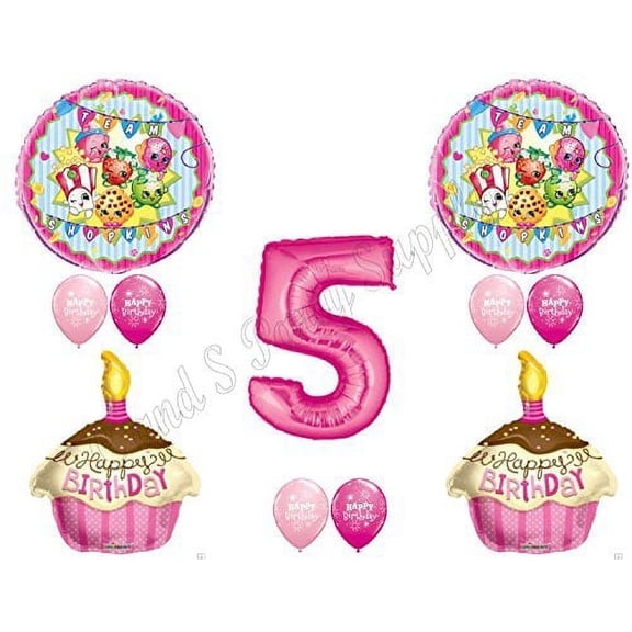 SHOPKINS 5th Fifth BIRTHDAY PARTY Balloons Decorations Supplies Cupcake Cookie