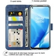 thumbnail image 3 of Dteck Wallet Case for OnePlus Nord N200 5G 2021, 1+Nord N200 5G 6.49" Bling Case, Magnetic Flip Folio PU Leather Soft TPU Bumper Kickstand Cover with Hand Strap, Blue, 3 of 8