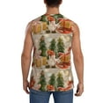 thumbnail image 4 of Lsque Holiday Christmas Stars Print Men's Cotton Blend Sleeveless Muscle Shirts (S-3XL)- Moisture Wicking, Odor Protection, UPF 30+,Large, 4 of 8