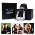 thumbnail image 2 of Dream Apparel Rhinestone Belt for Men and Women, Western Cowgirl Cowboy Bling Studded Diamond Belt Faux Leather Belt for Jeans Pants Dress, 2 of 7