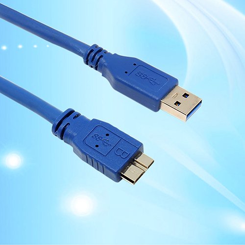 NUZYZ Blue SuperSpeed USB 3.0 Type A Male to Micro B Male Cable 0.5m 1m 1.8m