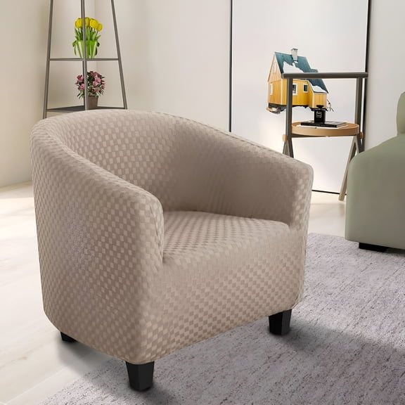 Arlajo Universal Stretch Slipcover for Club Chairs - Non-Slip 1-Piece Jacquard Fabric Washable Armchair Cover with Elastic Hem,Furniture Protector for Living Room Arm Chair Cover
