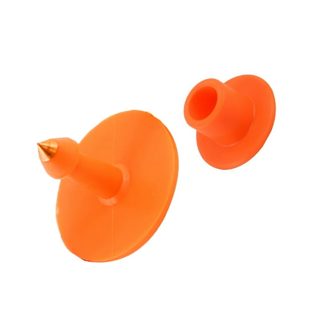 Ruiboury 100pcs Sheep Rabbit Ear Tag Identification Card Ear Sign Cattle Ears Markers Orange