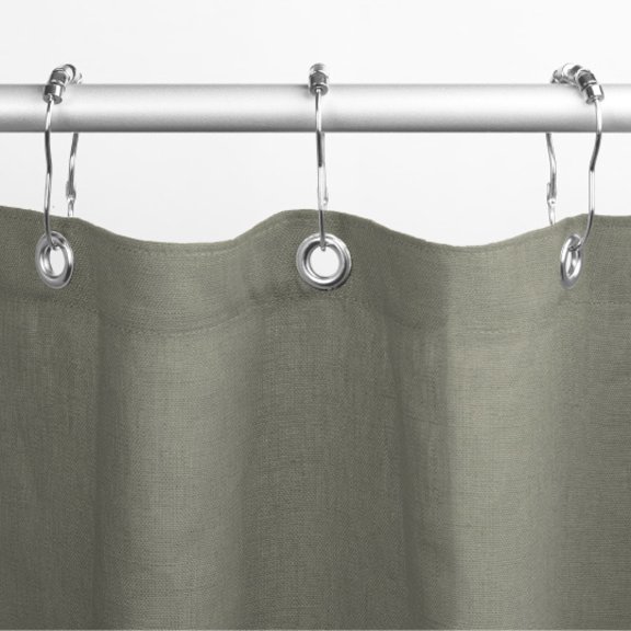 Natural Linen 36x74" Stall Shower Curtain - Luxurious Leakproof curtain for Tub, Bath and Stall Showers, Made in the USA - Slate