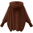 thumbnail image 3 of Chaqueta polar con capucha para mujer, cárdigan de felpa para exteriores, chaquetas polares largas y esponjosas para mujer, abrigo de otoño e invierno, suéter abierto por delante, chaqueta, 3 of 3