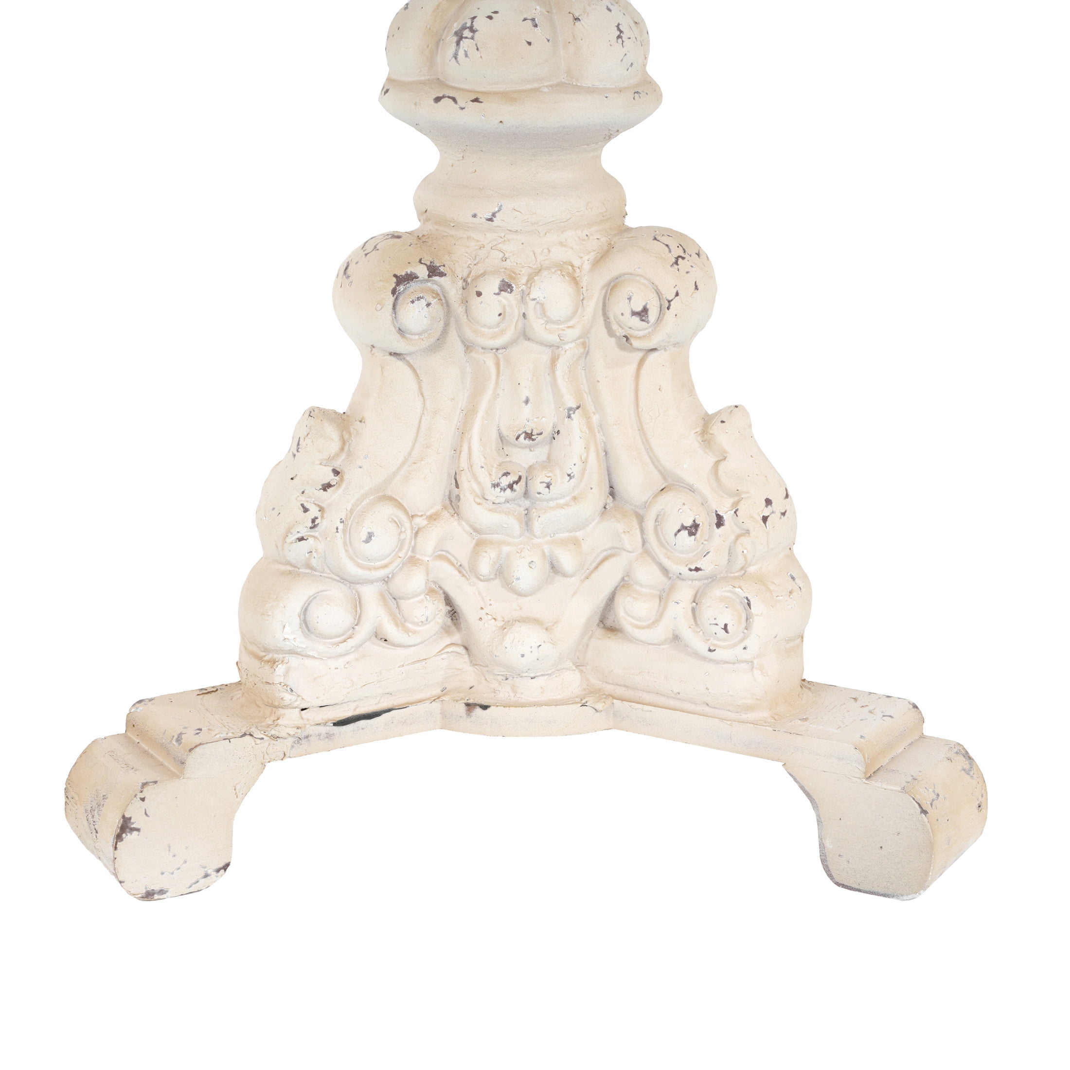 Christopher Knight Home Antique Coffee Table with Vintage Pedestal Base & Round Wood Top, Natural+Antique White