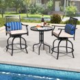 thumbnail image 2 of Gymax 4 PCS Patio Swivel Bar Chairs Metal Counter Height Bar Stools w/ Gentle Rocking, 2 of 10