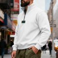 thumbnail image 4 of Men'S Quarter Zip Mock Neck Pullover Sweater Casual Long Sleeve Slim Fit Comfy Sweatshirts Big And Tall Lightweight, 4 of 8
