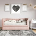 thumbnail image 3 of Max & Finn Valentina Upholstered Daybed with Trundle, Twin, Pink Velvet, 3 of 10