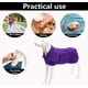 thumbnail image 4 of Bata de baño para perros de microfibra superabsorbente, bolsa de secado rápido con cinturón elástico, abrigo secador para mascotas, apto para ducha y natación - Morado - XXL, 4 of 5